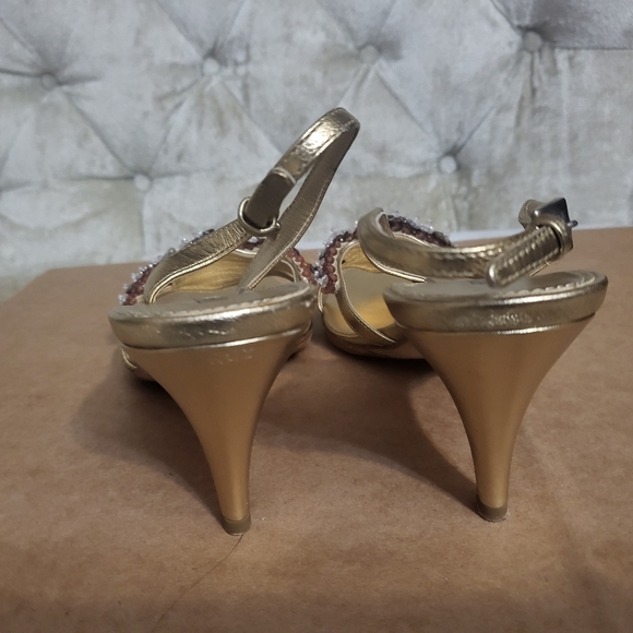 Authentic Prada metalic gold with crystals sandal - Picture 6 of 8